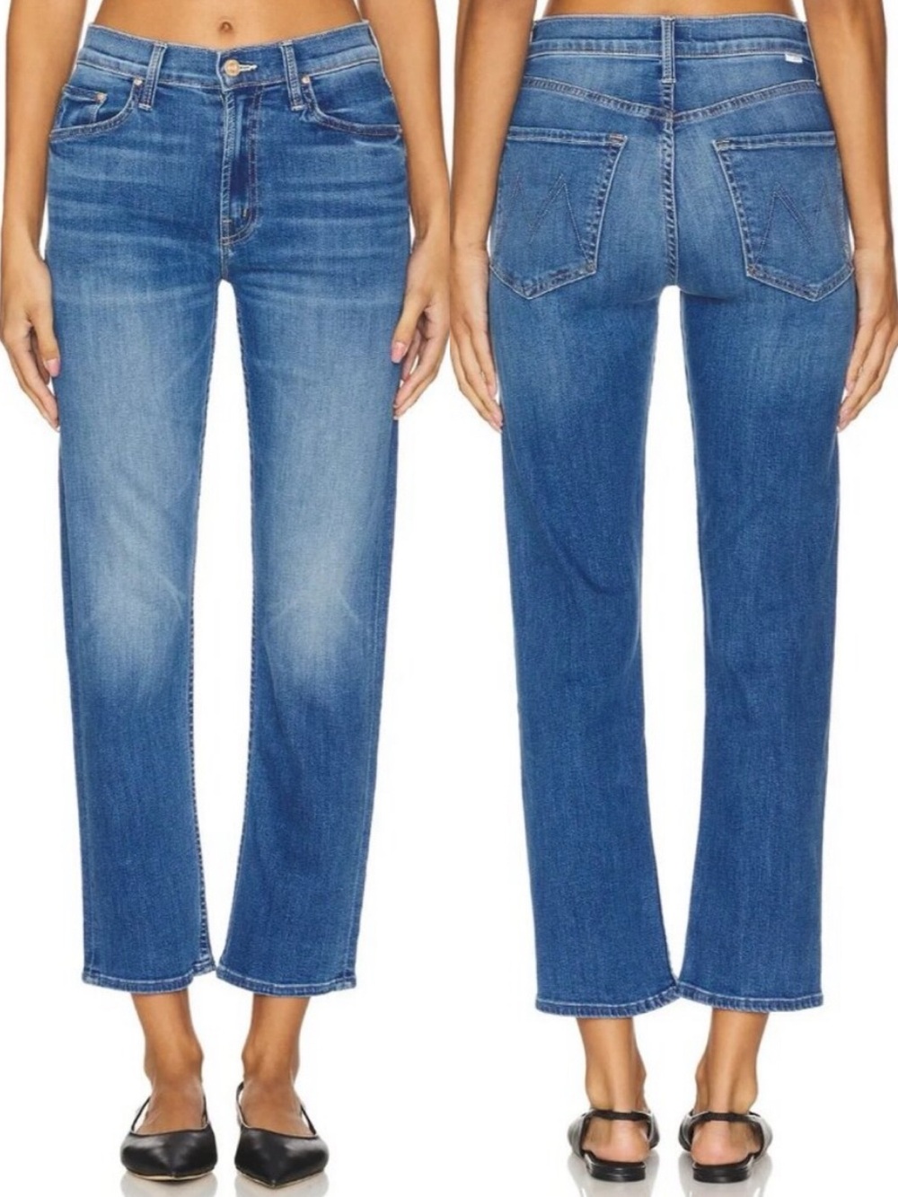 Mother The Mid Rise Rider Ankle Straight Leg Jeans Lhasa Love